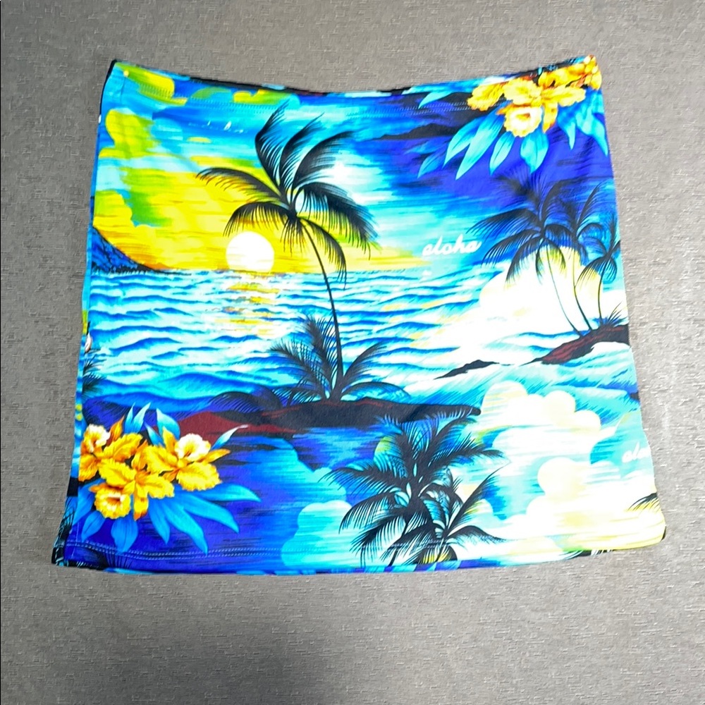 Blue and Yellow  ROYAL CREATIONS MADE IN‎ HAW Tropical Skorts with Vibrant Print